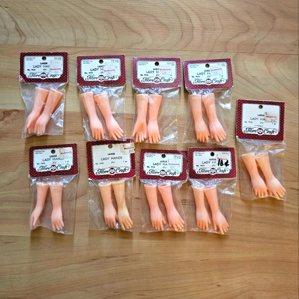 NWT Craft Doll Making Supplies Hands 9 Sets of Hands